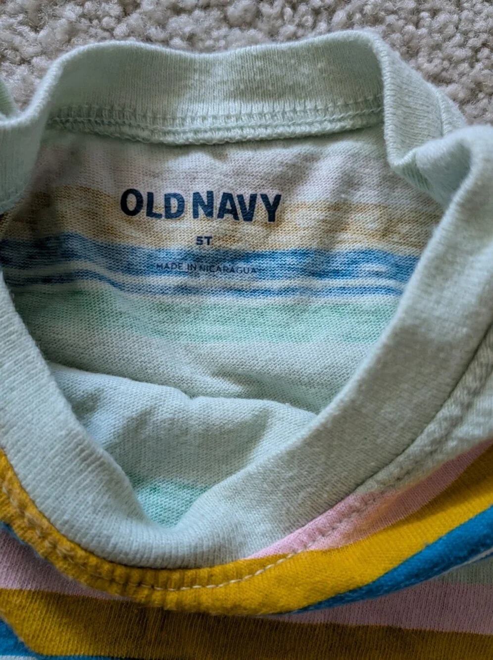 Old Navy Pastel Stripe Short Sleeve Tee - Mint, Pink, Yellow, Blue
